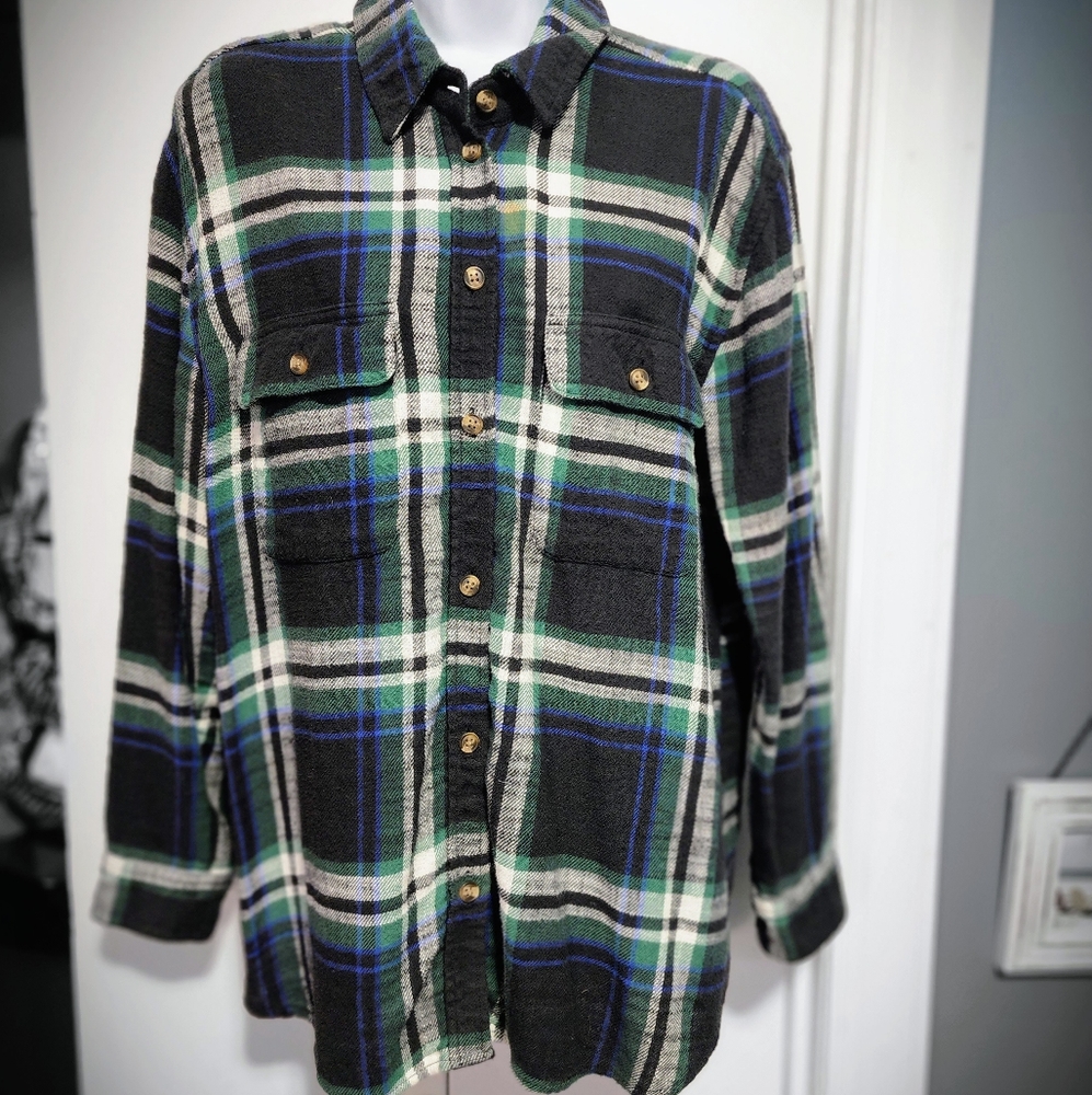 Womens green flannel shirt size medium